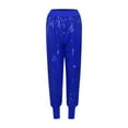 thumbnail image 3 of JIKNTTR Womens Stretch Pants Trendy Casual Trousers Glitter Sequin Joggers Pants Ladies Skinny Party Trend Dance Pants Soft Casual Summer Cropped Pants, 3 of 8