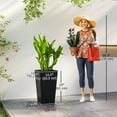 thumbnail image 3 of Outsunny Set of 3 Tall Planters, Indoor and Outdoor Flower Pot Set, Black, 3 of 10