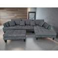 thumbnail image 3 of STENDMAR 3PC CONTEMPORARY DARK GREY MICROFIBER FABRIC SECTIONAL COUCH SOFA S168RDG, 3 of 5