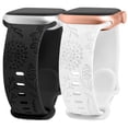 thumbnail image 1 of Compatible con correas de Apple Watch de 38/40/41 mm, correa deportiva con patrón de diente de león grabado de repuesto para iWatch Series 8/7/SE/6/5/4/3/2/1, negro y blanco, 1 of 4