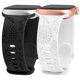 thumbnail image 1 of Compatible con correas de Apple Watch de 38/40/41 mm, correa deportiva con patrón de diente de león grabado de repuesto para iWatch Series 8/7/SE/6/5/4/3/2/1, negro y blanco, 1 of 4