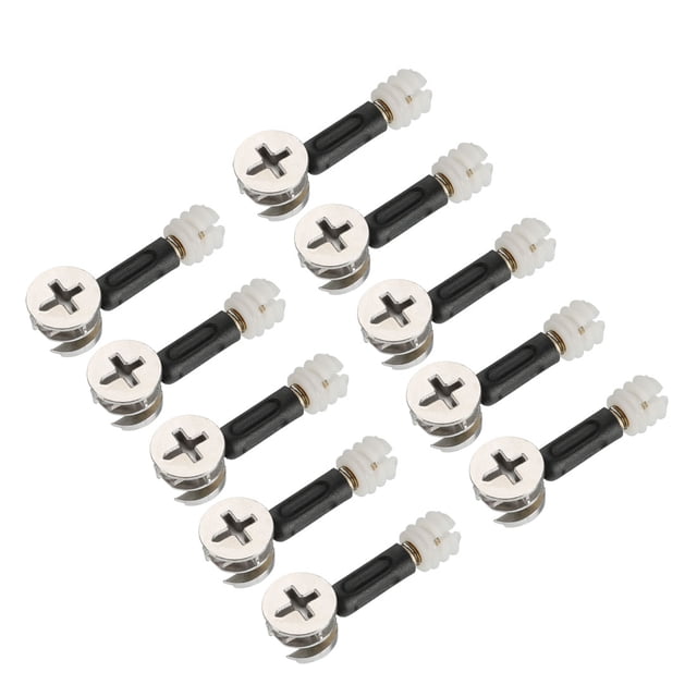 Unique Bargains 10 Ensembles de Raccords de Meubles 15mm OD Cam Raccord avec Vis Égouttoir
