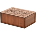 thumbnail image 4 of RoyalHouse Premium Wood (Hard MDF) Tea Storage Box Organizer (Brown), Eco-Friendly Multi-Functional Decorative Box, 9 Compartments For Assorted Variety Of Tea Bags and Small Items, 4 of 6