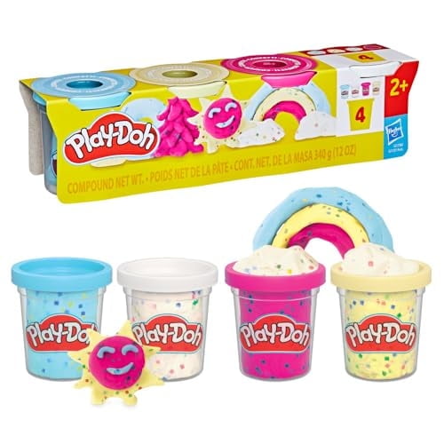 Play-Doh 4 Pack Confetti Putty - Colourful Clay Set for Creative Play and Crafts