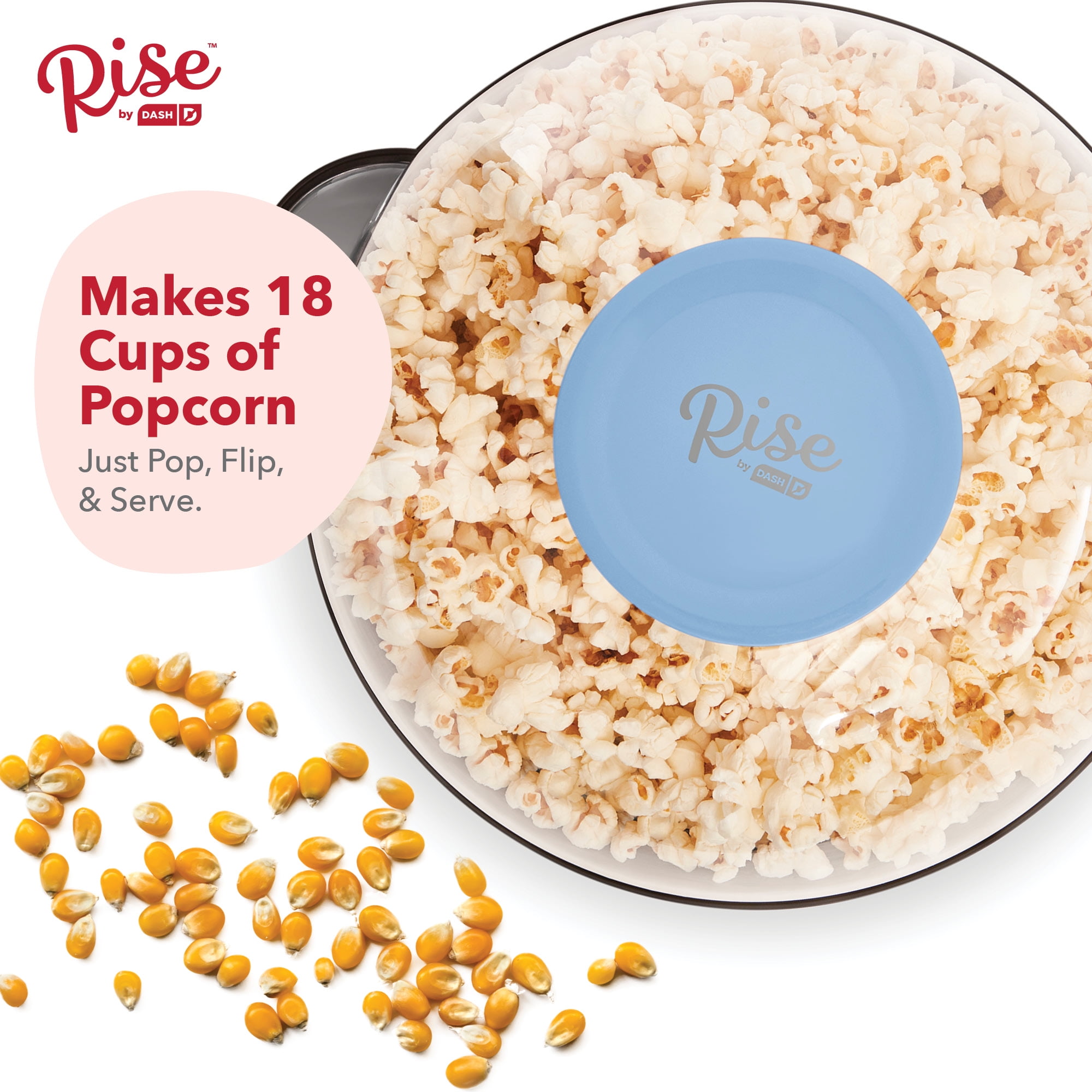 Rise by Dash 4.5 Qt. Sky Blue Stirring Popcorn Popper - Power