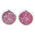 thumbnail image 1 of Round Earrings Eye-catching Eardrops Fine Electroplating Rhinestone and Good Color Retention Inlay Ear Studs Gorgeous Gift for Birthday Party Wedding Pink, 1 of 6