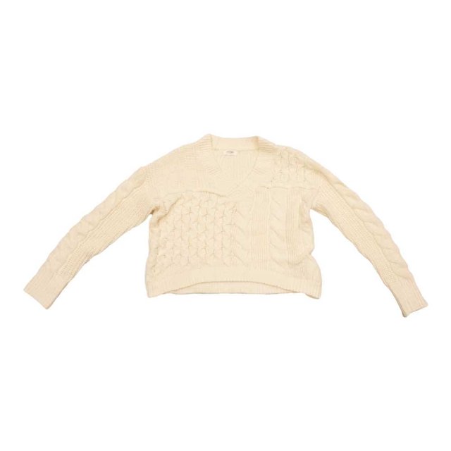 Suéter George para Mujer con Cuello en V con Diseño Tejido Blanco Talla G