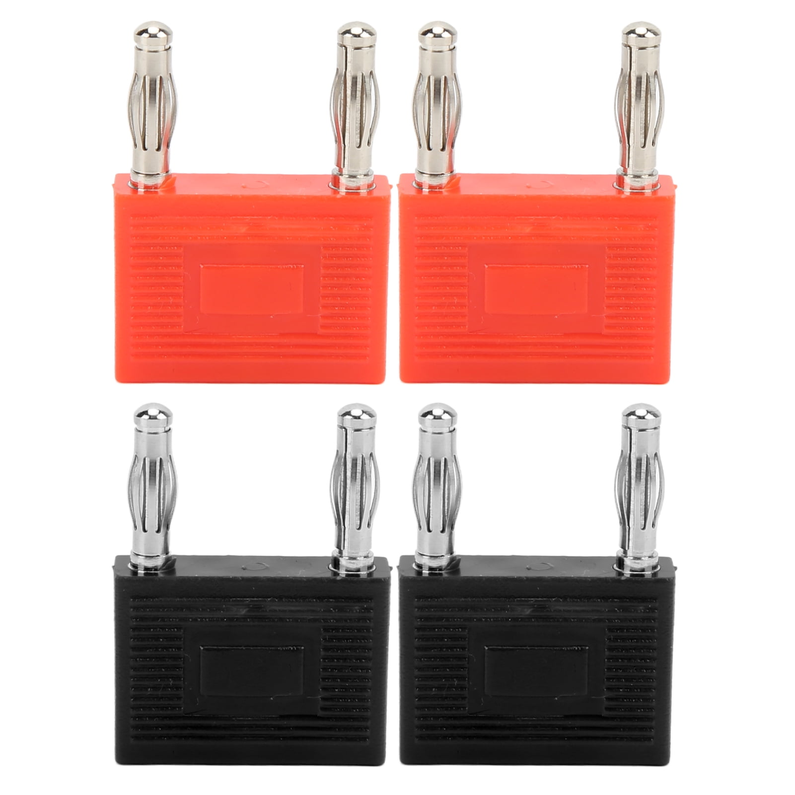 MEIRIYFA 4 Stuks Flexibele Banaanstekkers – 2 Mm Verguld, Gevlochten, Met Zwart/rode Huls, Voor Versterkers, Luidsprekers En Audio Systemen