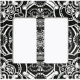 thumbnail image 6 of Metal Light Switch Plate Cover Mandala Black White Floral Tile Pattern Damask MDL082, 6 of 13