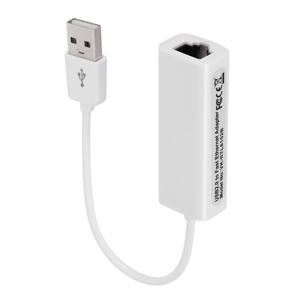 Adaptador De Ethernet USB2.0 a RJ45 Tarjeta de red sin unidad Convertidor Ethernet con cable externo (100M)