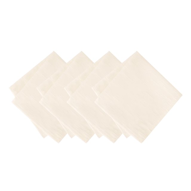 Elrene Home Fashions Continental Solid Texture - Servilletas De Comedor De Tela Resistente Al Agua Y A Las Manchas, Juego De 4, 17 X 17 Pulgadas, Color Marfil