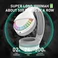 thumbnail image 5 of Wireless Bluetooth Headphone with Noise Cancellation HiFi Stereo Sound Mic Deep Bass Protein Earpad Rainbow RGB Backlight Rechageable Over Ear Headset for PC Mac Game Travel Class Home Office (White), 5 of 9