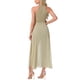 thumbnail image 3 of INSPIRAR CHIC Mono Elegante de Mujer con Cuello Halter Sin Mangas Mono Formal de Pierna Ancha M Caqui, 3 of 6
