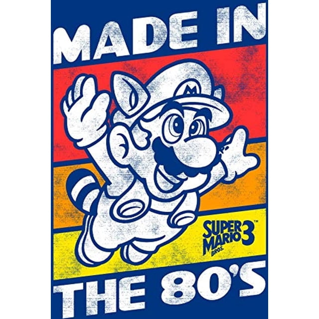 Mens Nintendo Raccoon Mario Made in The 80s T-Shirt - Black - X Large