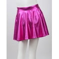 thumbnail image 3 of Riismen Little Big Girls Metallic Pleated A-Line Mini Skirt Hip Hop Dance Skater Skort Athletic Rose 12, 3 of 6