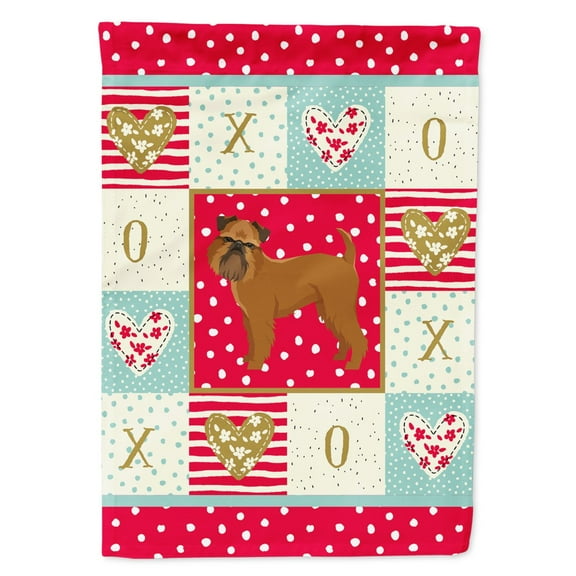 Carolines Treasures CK5934GF Brussels Griffon Love Flag Garden Size Small multicolor