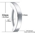 thumbnail image 2 of 14G G23 Titanium Clicker Belly Button Ring,10/12mm Reverse Curved Hoop Navel Barbell Piercing Jewelry, 2 of 4