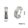 thumbnail image 3 of BEBERLINI Men Huggie Hoop Earrings Stainless Steel Silver Fashion Jewelry Gift Texture, 3 of 6