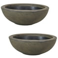 thumbnail image 3 of Sunnydaze Percival 20.75" x 20.75" x 11.5" Round Sable Polyresin Outdoor Planter Pot 2-Count, 3 of 11
