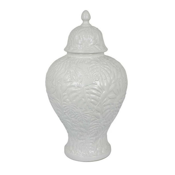Tarro Benzara Deni Temple de 45 cm, estampado, tapa blanca