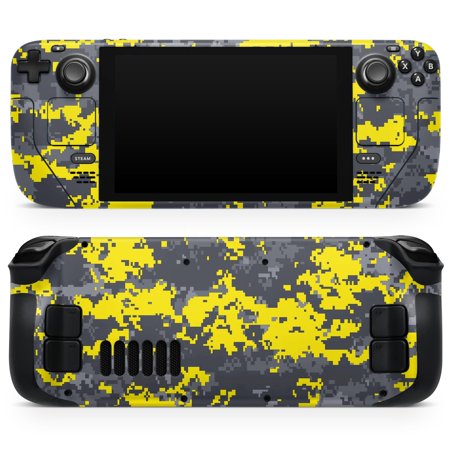 Design Skinz - Compatible with Steam Deck - Skin Decal Protective Scratch-Resistant Removable Vinyl Wrap Cover - Bright Yellow and Gray Digital Camouflage