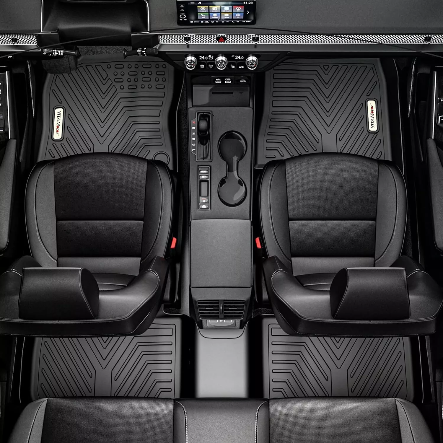 RVNI Floor Mats for Toyota Grand Highlander 2024 2025 7 Seats with Subwoofer Include Hybrid 3 Row Cargo Liner Set Full Set All-Weather TPE Trunk Mats