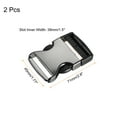 thumbnail image 2 of Uxcell 2.8" Metal Side Release Buckles No Sewing Clips Snaps for Backpack, 2Pack Black, 2 of 5
