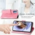 thumbnail image 6 of Wallet Case for Motorola Moto G51 5G, 3D Butterfly Flower PU Leather with Credit Card Slots Holder Magnetic Closure Folio Phone Cover Case for Motorola Moto G51 Rhinestone Pink, 6 of 14