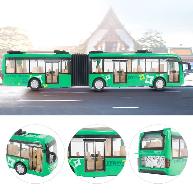 Autobús de Juguete NikouMX 1:48 CS0133 Electrónico Ciudad Azul Verde Rojo