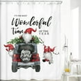 thumbnail image 3 of Farmhouse Christmas Trees Truck Gnome Shower Curtain, Cute Elf Tree Black Red Buffalo Plaids Rustic Truck Shower Curtain for Bathroom, It's The Most Wonderful Time of The Year Shower Curtain 70X70IN, 3 of 6