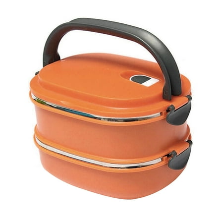Layered Bob - Single/Two Layers Rectangle Stainless Steel Lunch Box Insulated Thermos Bento School Student Children Food Container