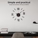 thumbnail image 3 of Reloj de pared DIY sin marco con números romanos, adhesivo, arte moderno, silencioso, adhesivo acrílico 3D, decoración para el hogar, sala de estar y dormitorio - Negro (GZ-034), 3 of 5