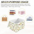 thumbnail image 6 of Yayeee Collapsible Cube Storage Bin with Lid Fabric Closet Decorative Basket with Handles, Purple Birds Teapots, 6 of 7