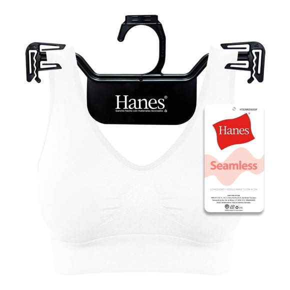 Bralette Hanes Intimates para Mujer Liso Blanco Talla G