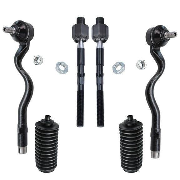 Detroit Axle - 6pc Suspension Kit for BMW 320i 323Ci 323i 325Ci 325i 328i 330i Z4, 4 Inner and Outer Tie Rods, 2 Boots, Replacement