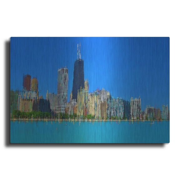 Luxe Metal Art 'Hancock 6' by David Manlove, Metal Wall Art, 16"x12"