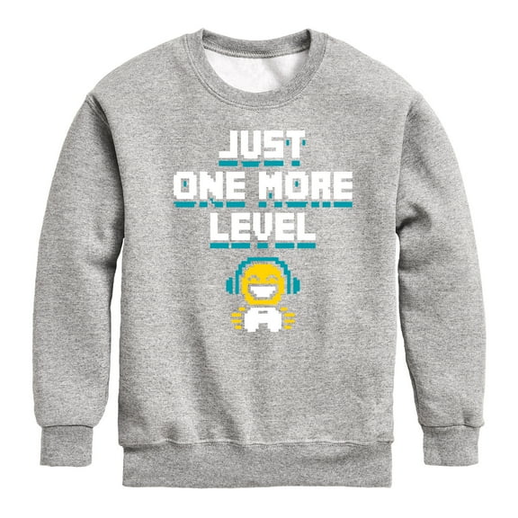 Instant Message - Gamer Just One More Level - Toddler & Youth Crewneck Fleece Sweatshirt