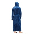 thumbnail image 5 of FashGudim Mens Robes Big and Tall with Hood Full Length Plush Long Robe Fleece Bathrobe(Navy, 6XL), 5 of 6