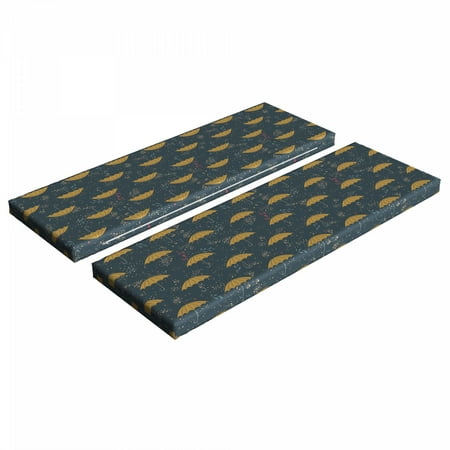 

Rain Bench Cushion Set of 2 Crook Handle Umbrella on Spotted Dark Background Standard Size Foam Pad and Decorative Cover Coffee Multicolor by Ambesonne