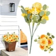 thumbnail image 1 of Artificial Bridal Bouquet 7 Head - Simulation Roses for Wedding, Home, Bedroom Decoration, Yellow, 1 Pack, 1 of 9