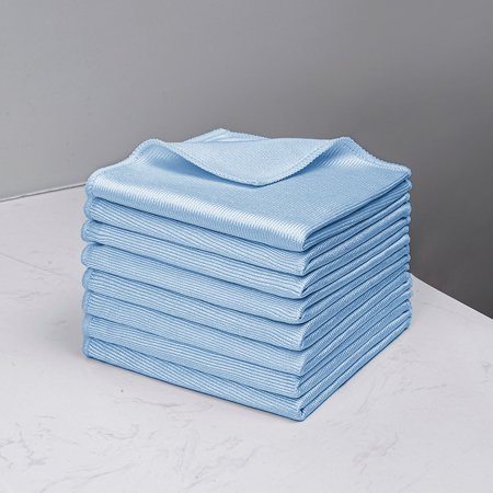 Zhuge 8pcs 11.81'' X 11.81''Fish Scale Lint Free Microfiber cleaning cloth,Glass window mirror cleaning cloth, Streak Free Nano Miracle cloths for glasses,Blue