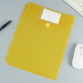 thumbnail image 2 of LKXGBMY Plastic Envelopes Binder Pocket, 11 Holes Expandable Binder Folders for 2/3/4 Ring Document Pouch with Snap Button & Label Loose-Leaf for Home Office,Yellow, 2 of 7