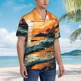 thumbnail image 4 of Haiem Serene Ocean Sunset Printed Hawaiian Shirt for Men - Men’s Casual Beach Summer Shirts - Stretch Fabric with Modern Fit-XX-Large, 4 of 7