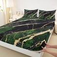 thumbnail image 3 of Homewish Aesthetic Marble Full Size Sheets,Ink Fluid Desgin Bed Sheets,Black Gold Green Sheet Sets For Teens,Breathable Bedroom Decor,4pcs, 3 of 7