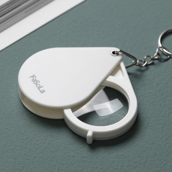 Foldable Portable Magnifying Glass Keychain for Seniors, Featuring HD Lenses and A Hanging Hook, Ideal for Reading
