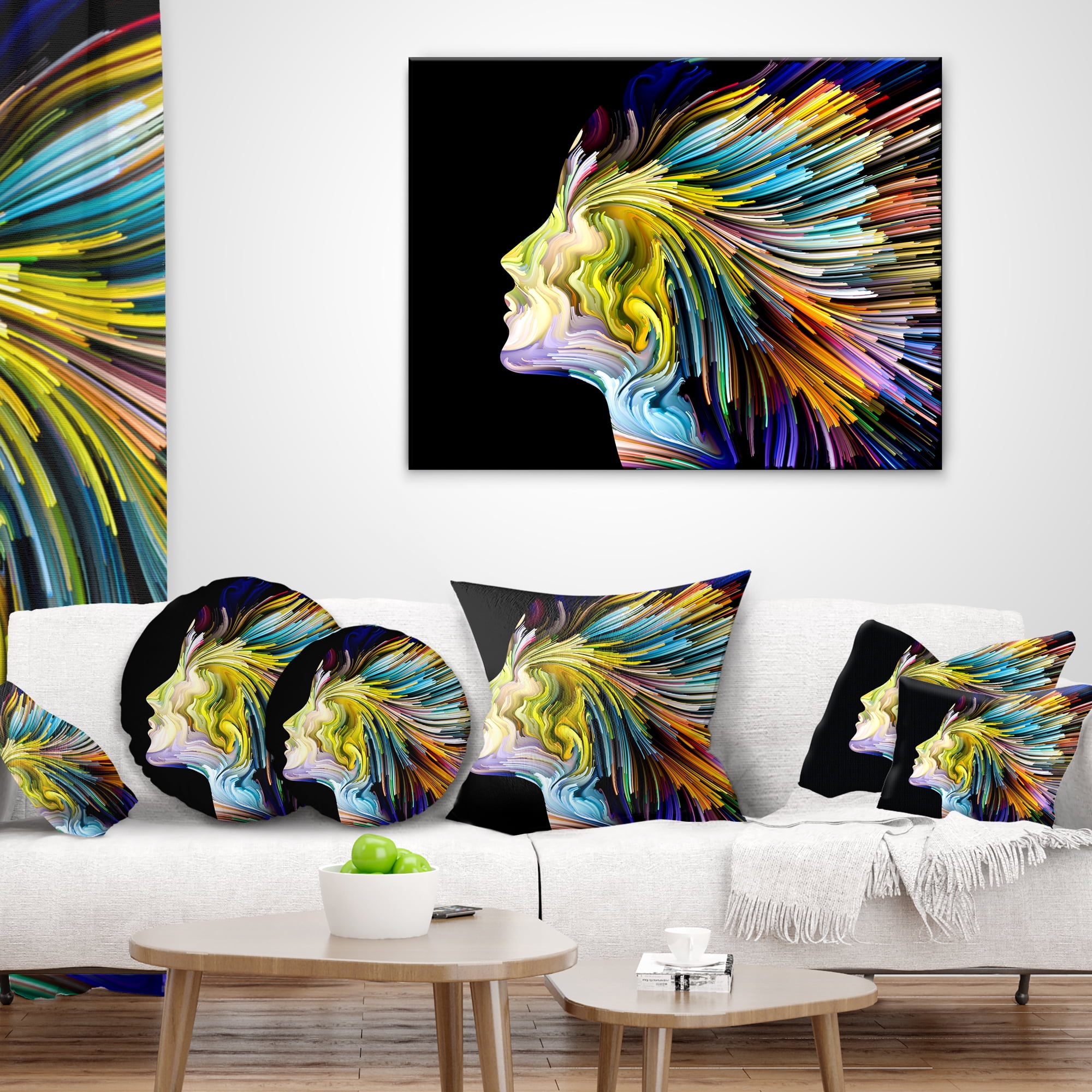 Designart Endless Imagination - Abstract Throw Pillow - 12x20