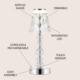 thumbnail image 3 of JONATHAN Y Lillian 12.75" Bohemian Classic Acrylic Rechargeable Integrated Portable LED Table Lamp, Clear/Chrome, JYL7106A, 3 of 6