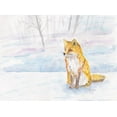 thumbnail image 2 of Dyer, Beverly 24x19 Gold Ornate Wood Framed with Double Matting Museum Art Print Titled - Golden Fox Winter, 2 of 4