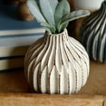 thumbnail image 3 of Iconic Scandi Baby Bud Vases, Set of 3, Fluted, Ivory, Faded Teal, and Dark Grey, Crackle Suffused, 4.25 Diameter x 4.75 Inches Tall, Modernist Home, 3 of 7