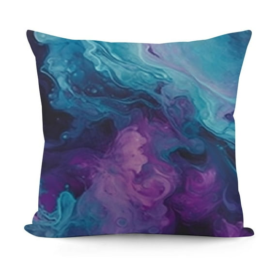 YINGXI Purple Teal Turquoise Galaxy Nebulous Decorative Pillow Covers Cozy Soft Throw Pillowcase Square Couch Cushion Cover for Home Decor Sofa Living Room Bed Car 12x12in
